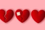 Broken heart and healed heart - Concept of healing after a divorce.